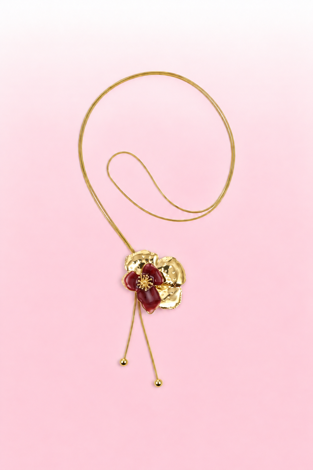 Ketting bloem aubergine