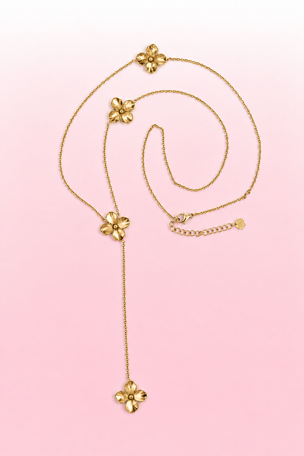 Ketting bloem klein goud