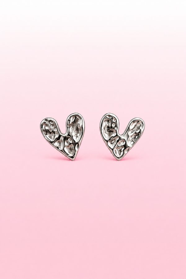 Live heart studs oorbel