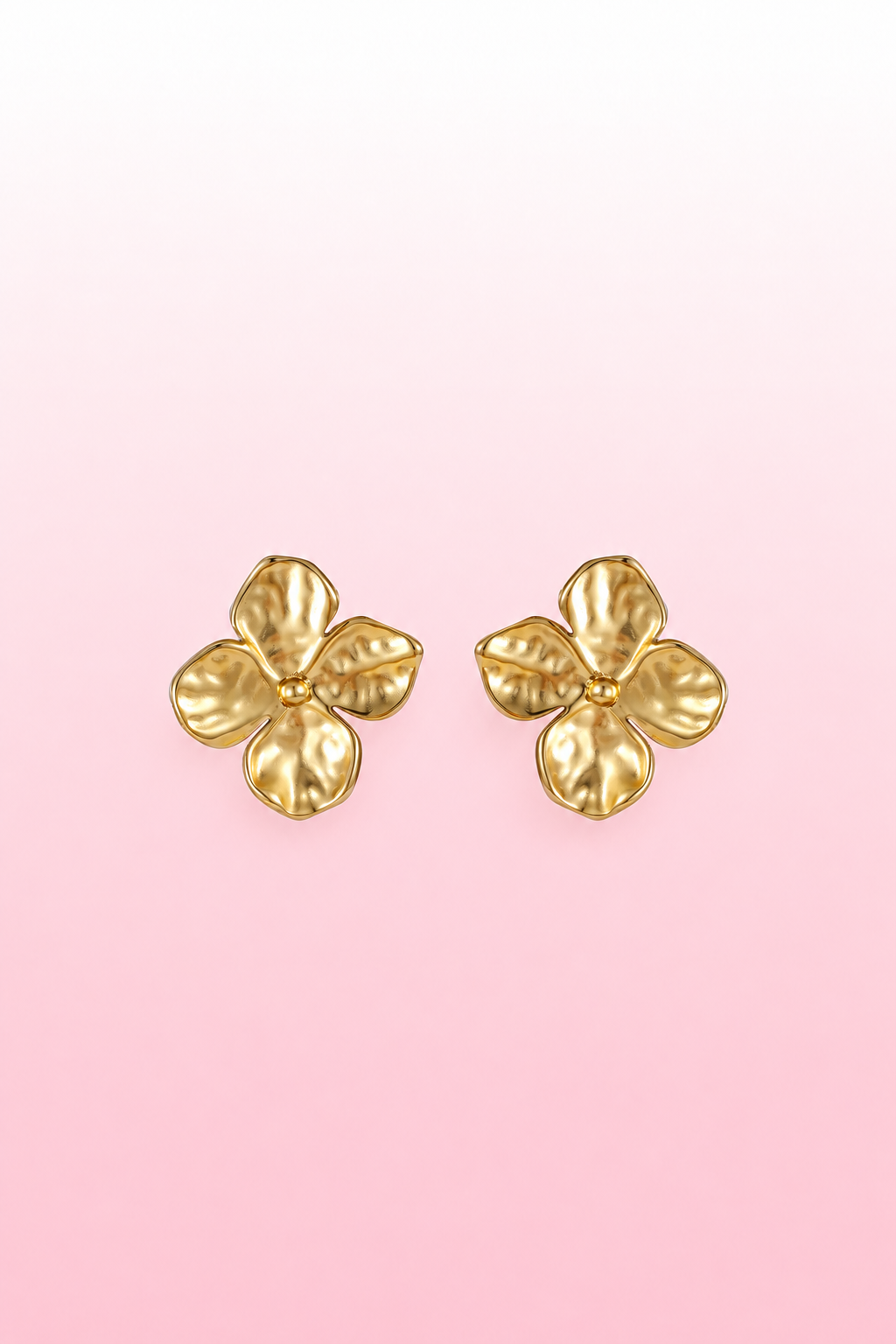 Oorbel bloem goud