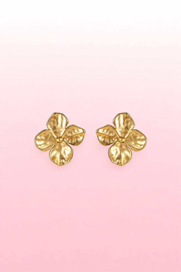 Oorbel bloem goud