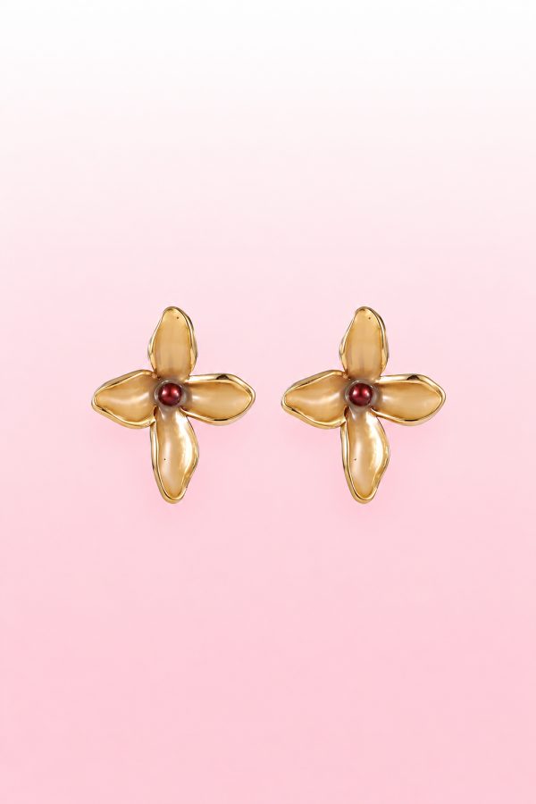 Oorbel bloem zand