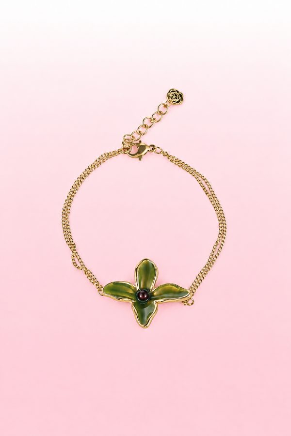 armband bloem groen